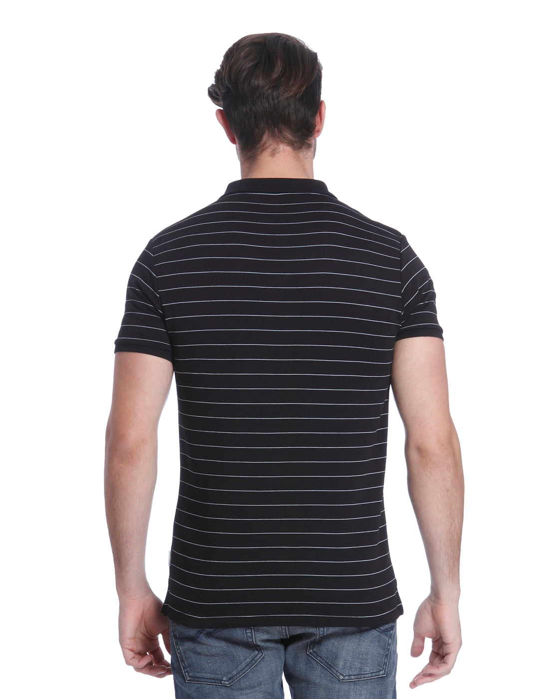 Black Striped Polo T-Shirt