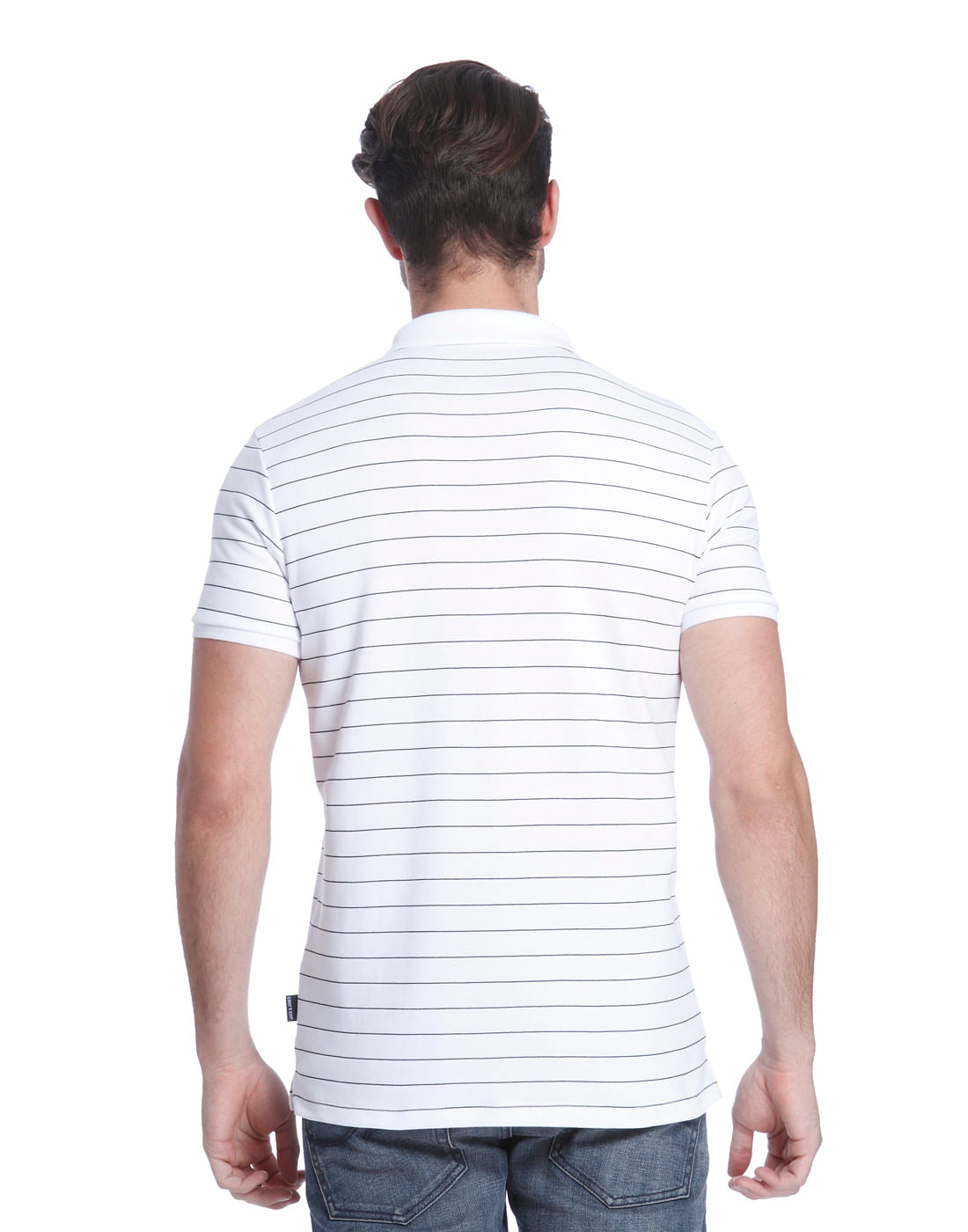 White Striped Polo T-Shirt