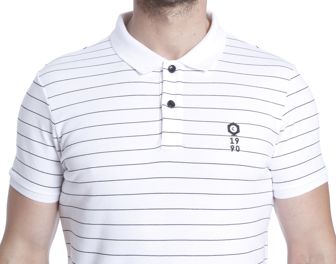 White Striped Polo T-Shirt
