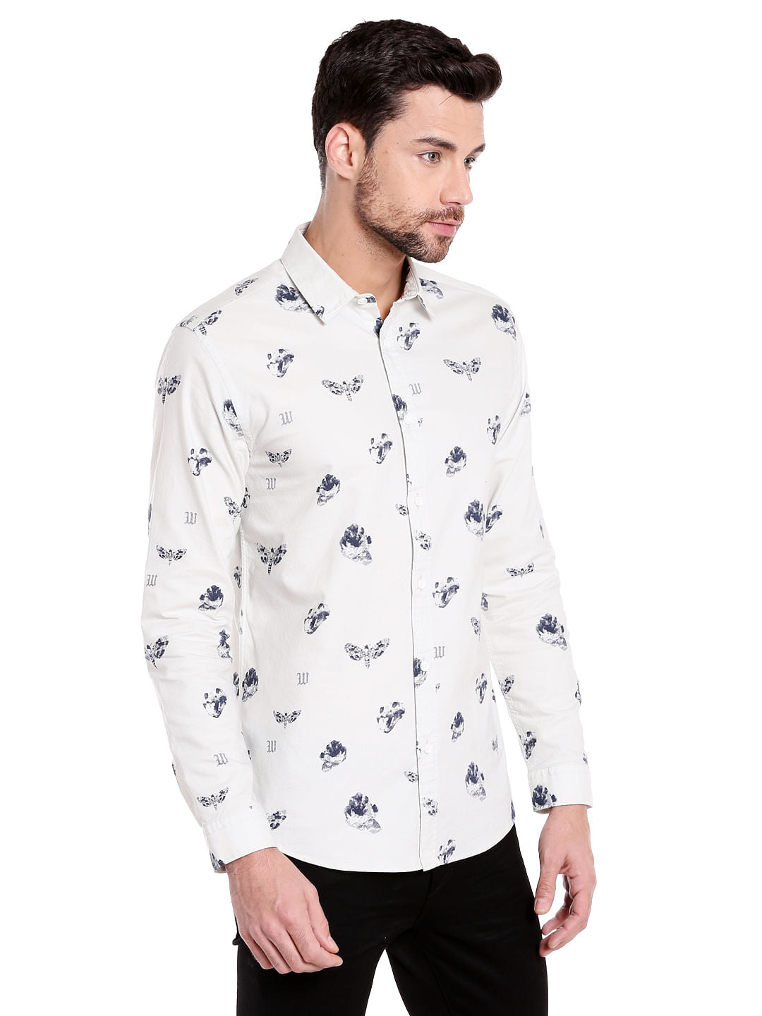 Off White Dragonfly Print Slim Fit Shirt
