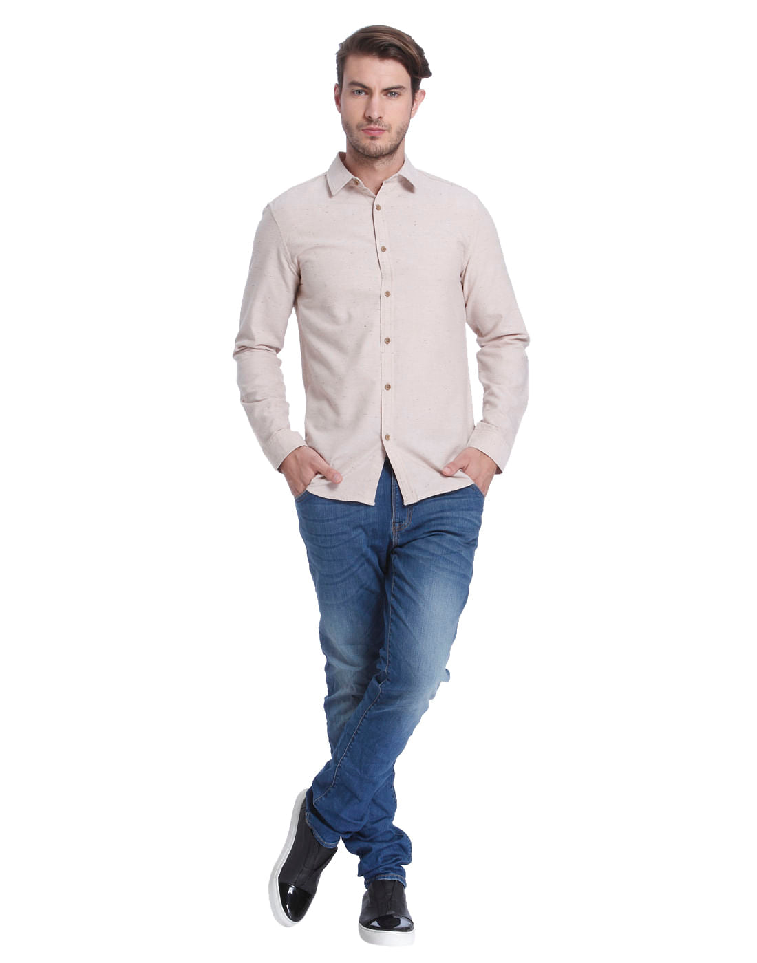 Beige Slim Fit Shirt
