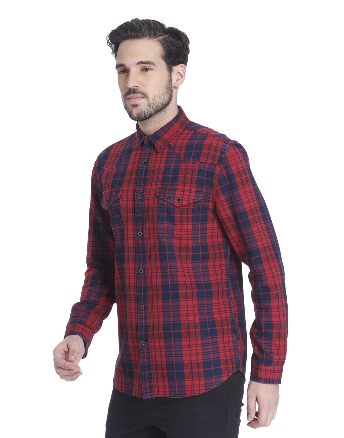 Red Check Slim Fit Shirt