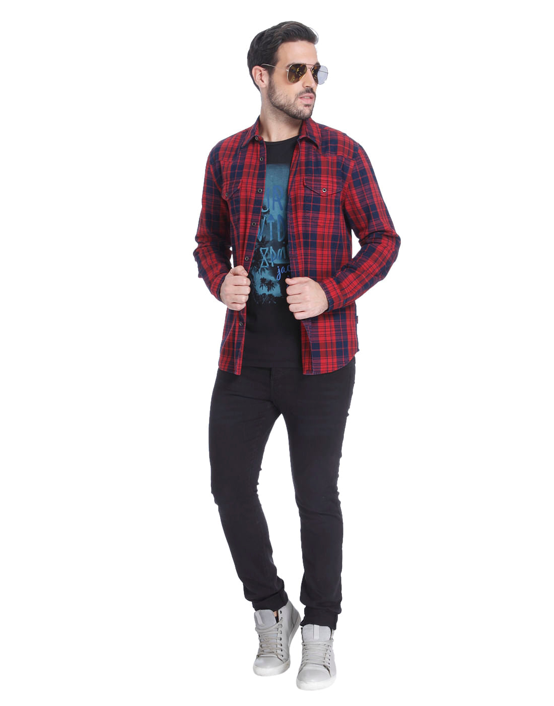 Red Check Slim Fit Shirt
