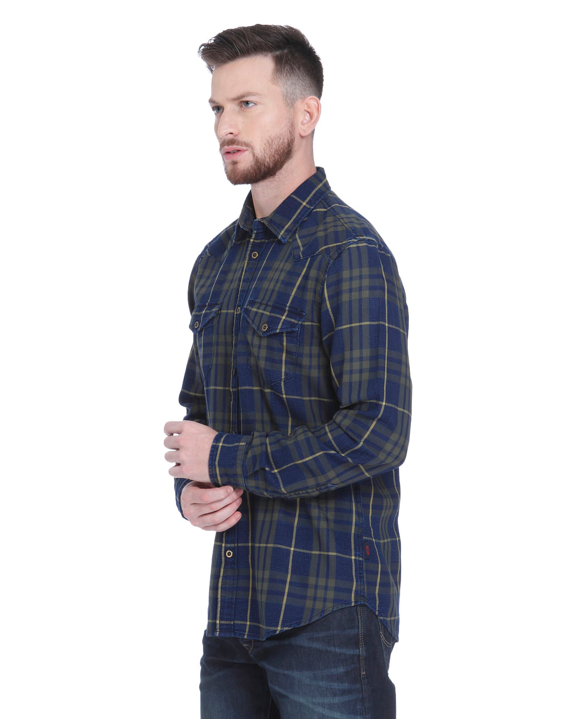 Blue Check Slim Fit Shirt