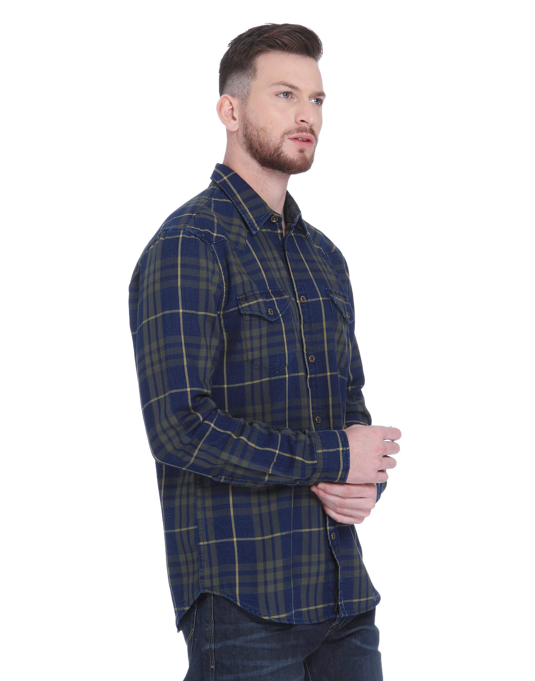 Blue Check Slim Fit Shirt