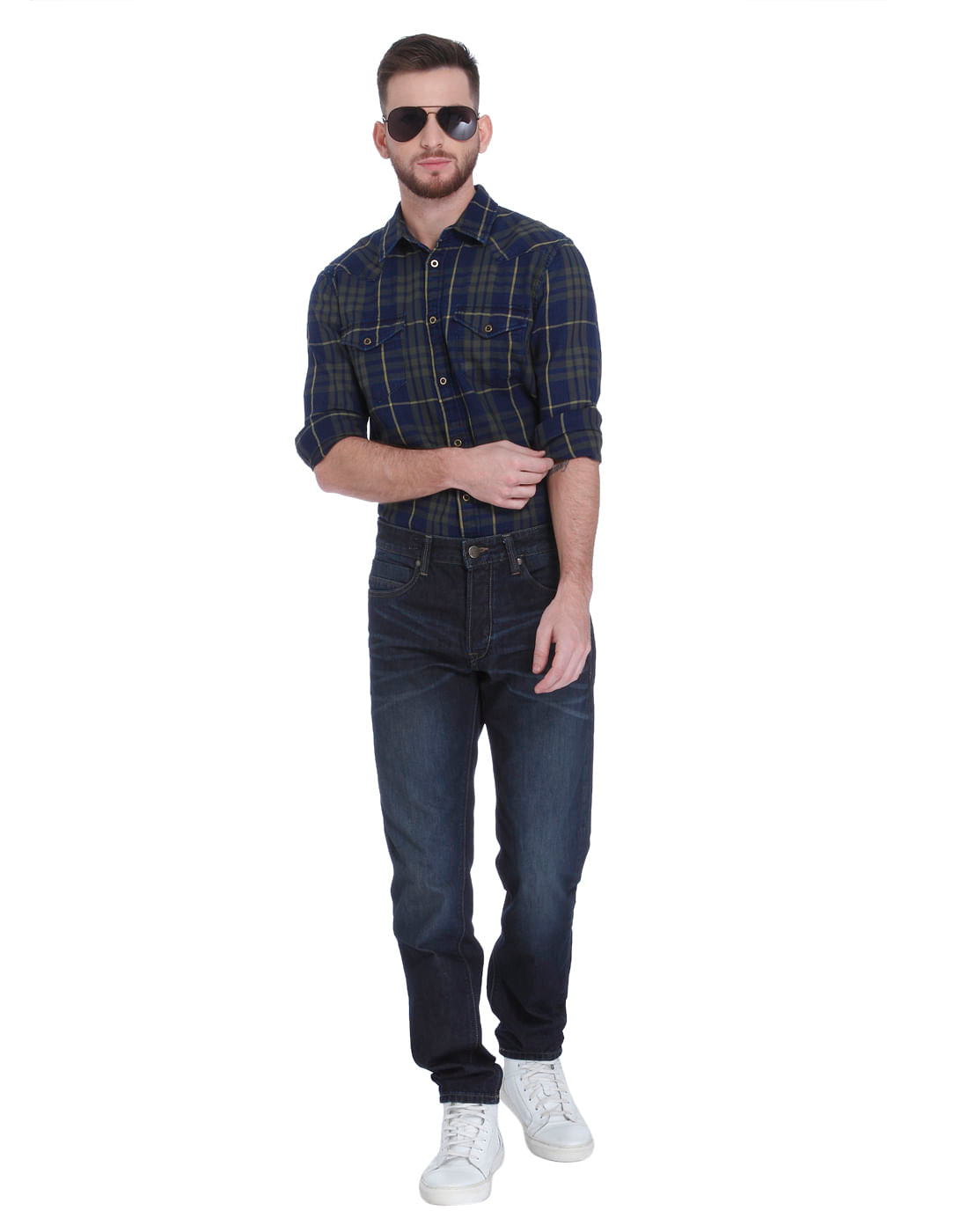 Blue Check Slim Fit Shirt