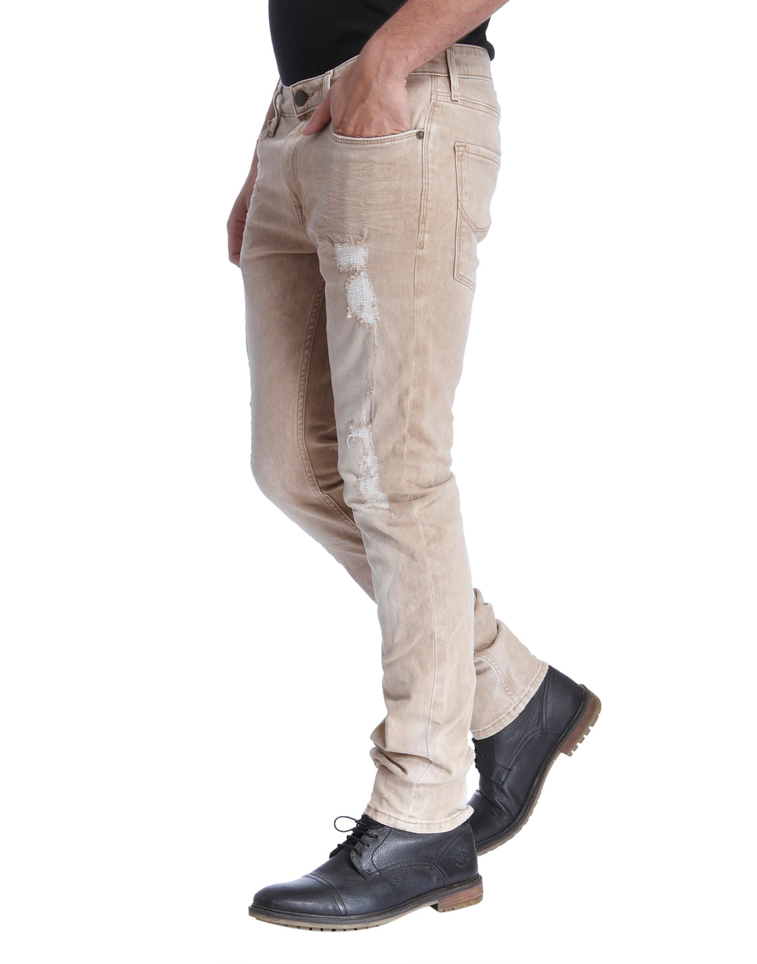 Light Brown Distressed Skinny Jeans