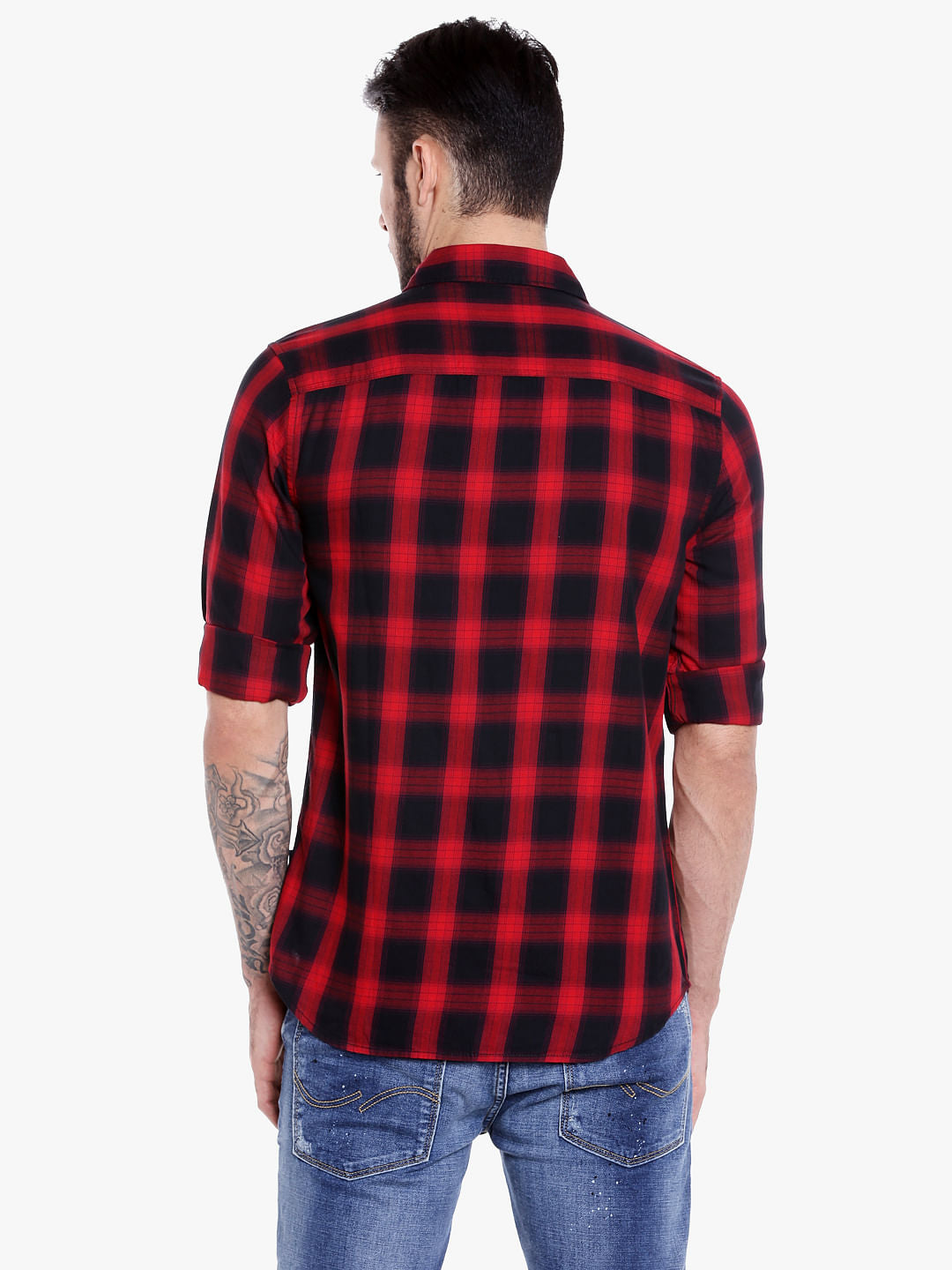 Red Check Slim Fit Shirt