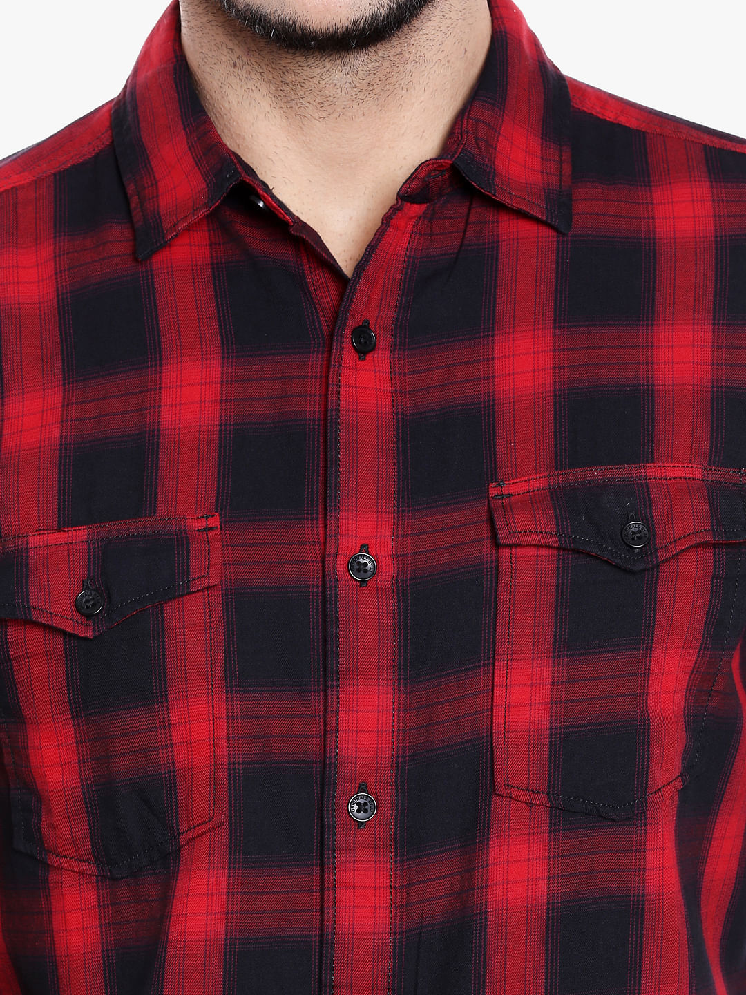 Red Check Slim Fit Shirt