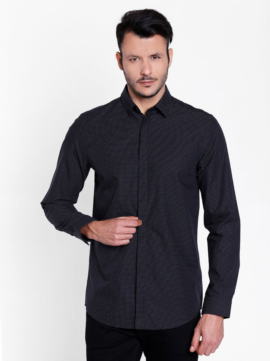Black Slim Fit Shirt - S