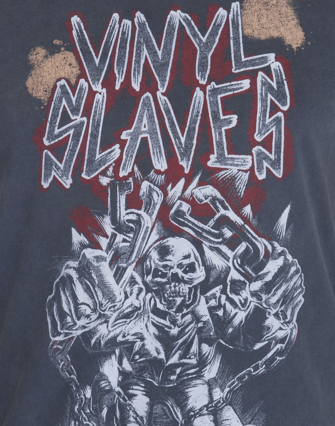 Dark Grey Graphic Print Crew Neck T-Shirt