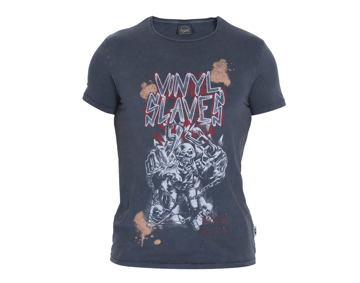 Dark Grey Graphic Print Crew Neck T-Shirt