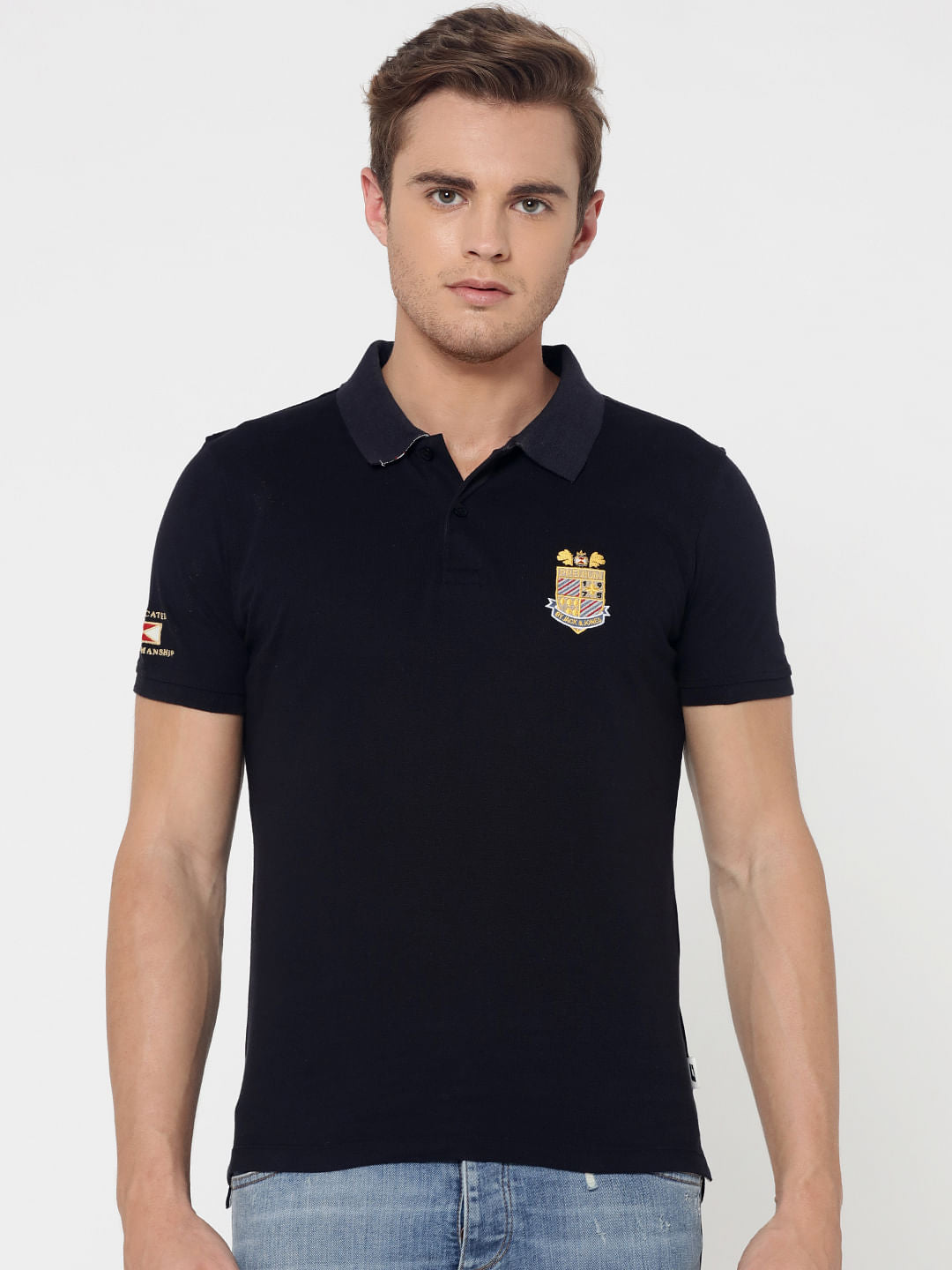 Black Logo Polo T-Shirt - S
