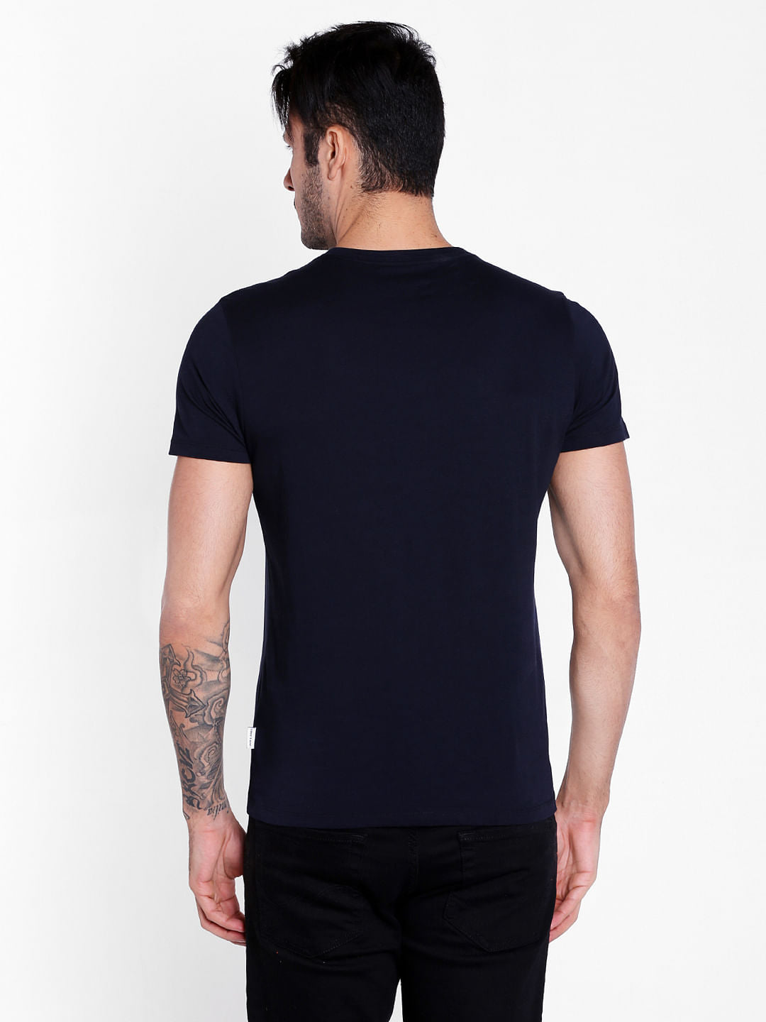 Blue Skeleton Print Graphic Crew Neck T-Shirt