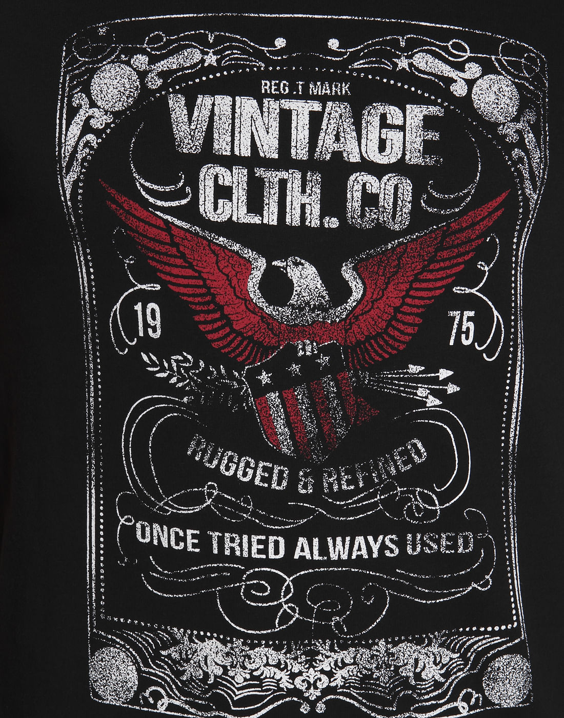 Blue Graphic Print Crew Neck T-Shirt