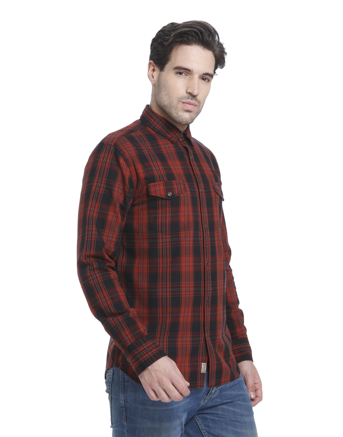 Red Check Slim Fit Shirt