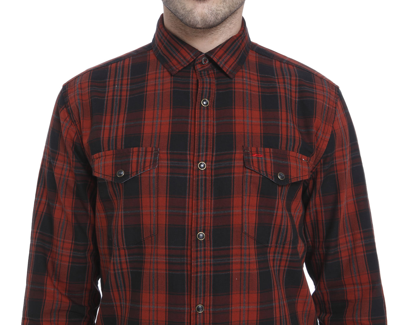 Red Check Slim Fit Shirt