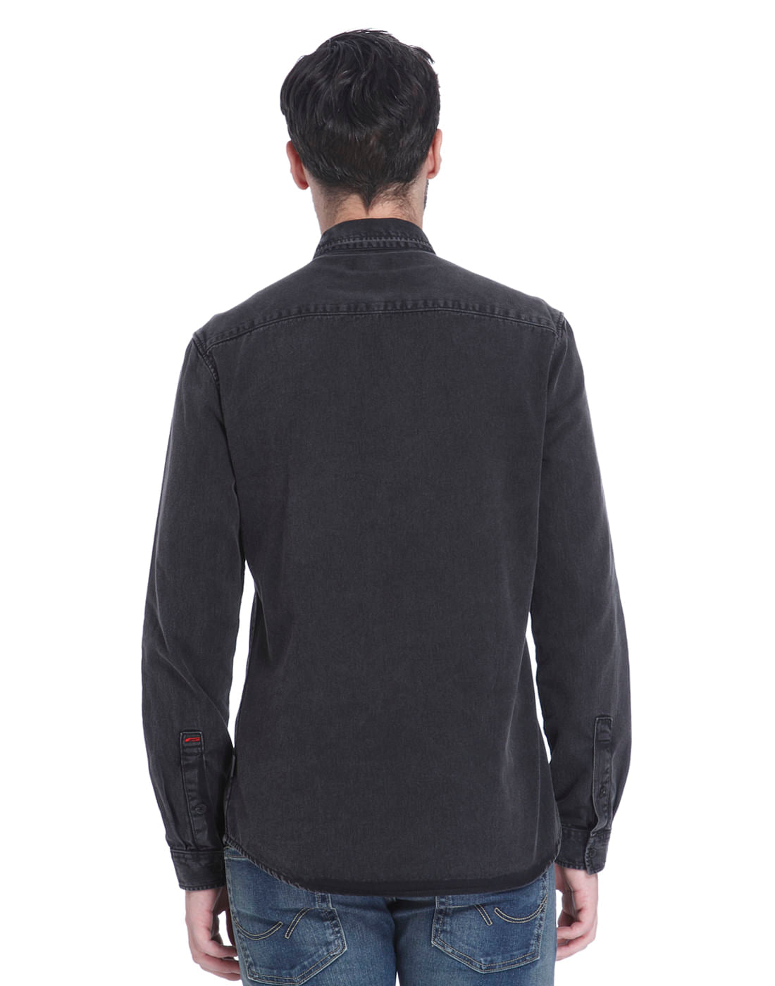 Dark Grey Over Dyed Slim Fit Shirt