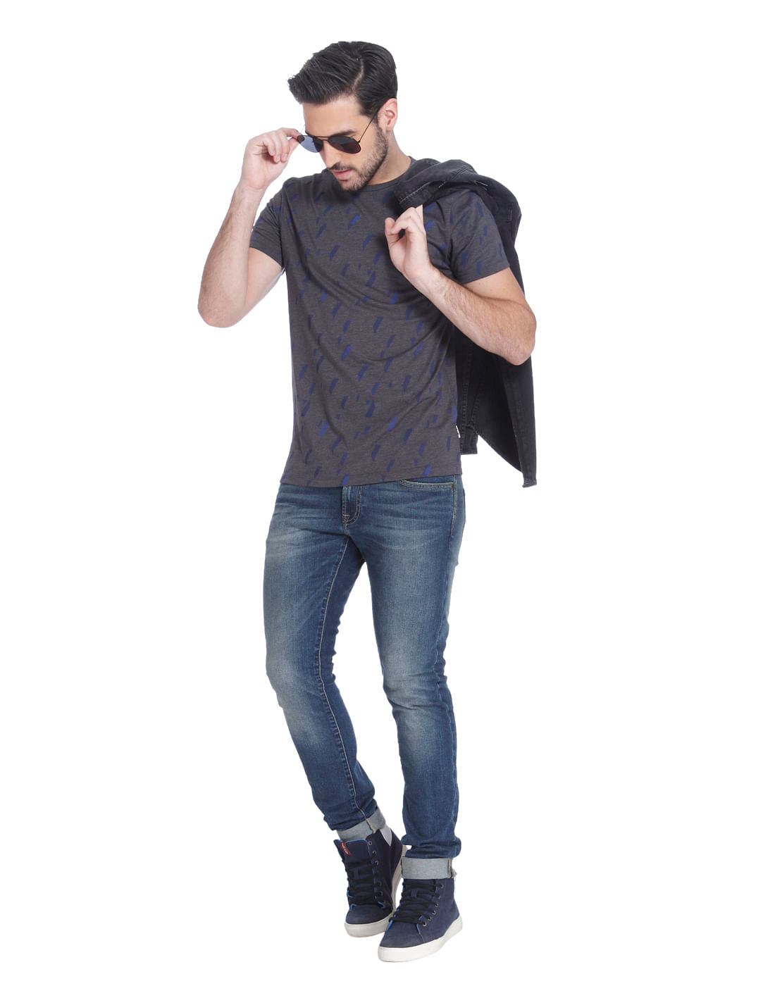 Dark Grey Over Dyed Slim Fit Shirt