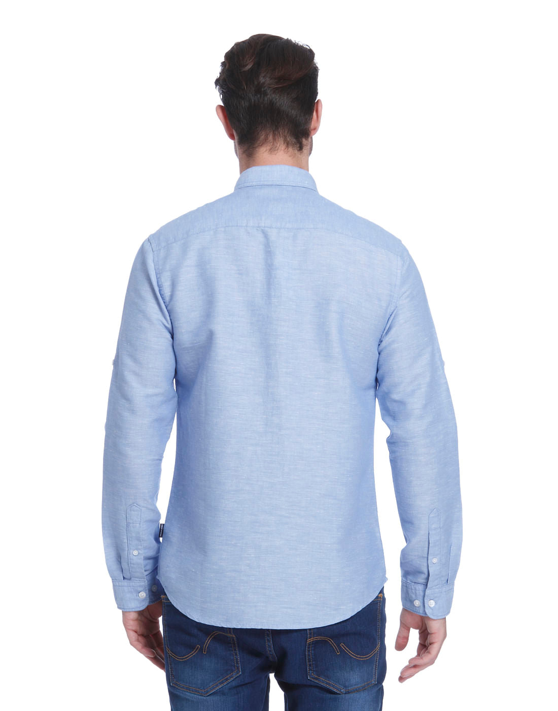 Blue Linen Slim Fit Shirt