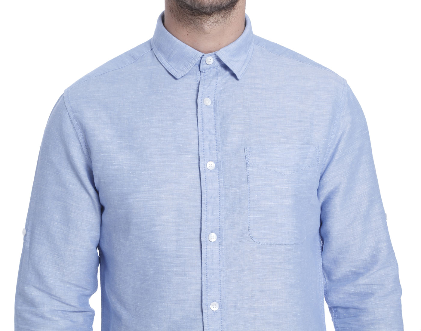 Blue Linen Slim Fit Shirt