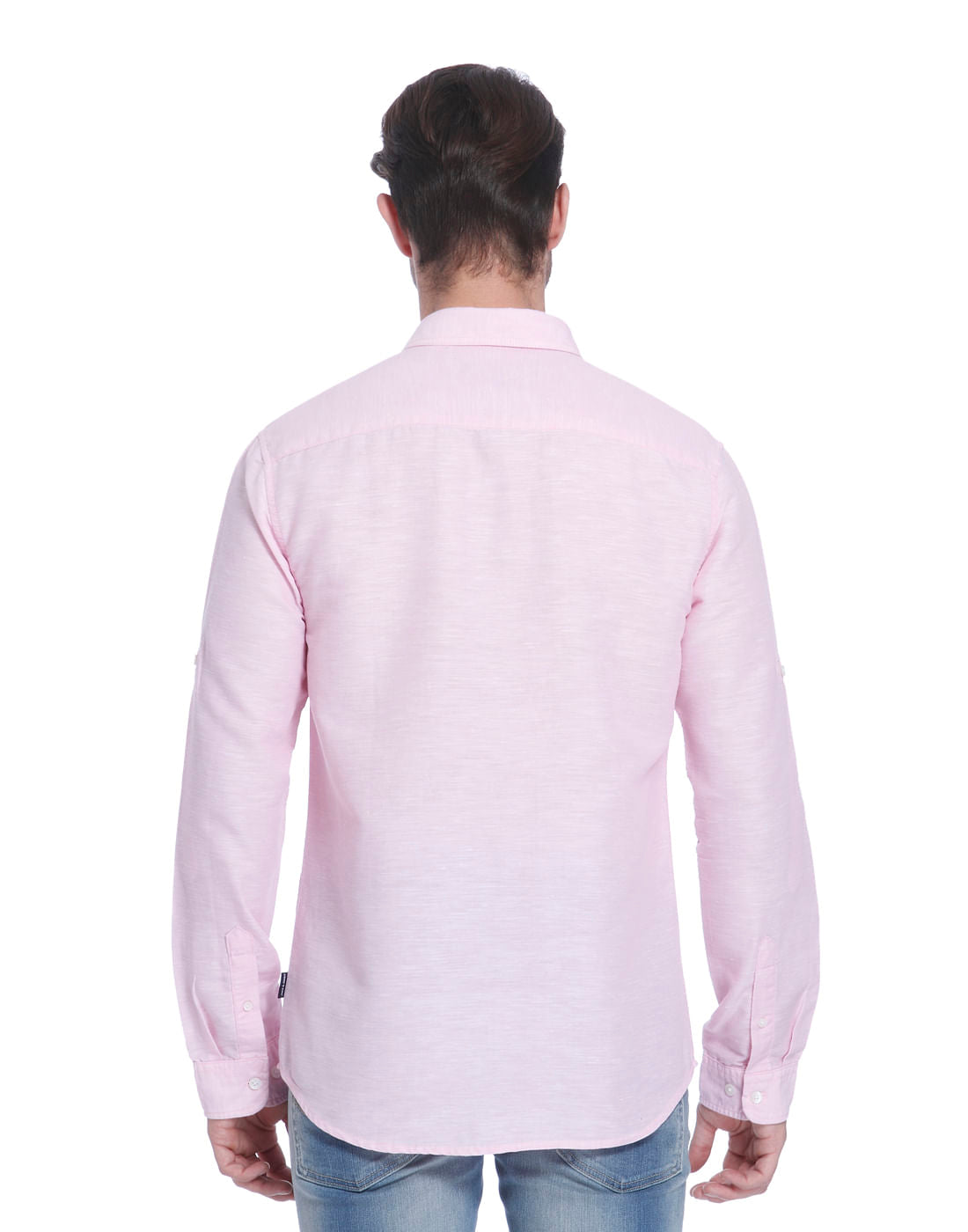 Pink Linen Slim Fit Shirt