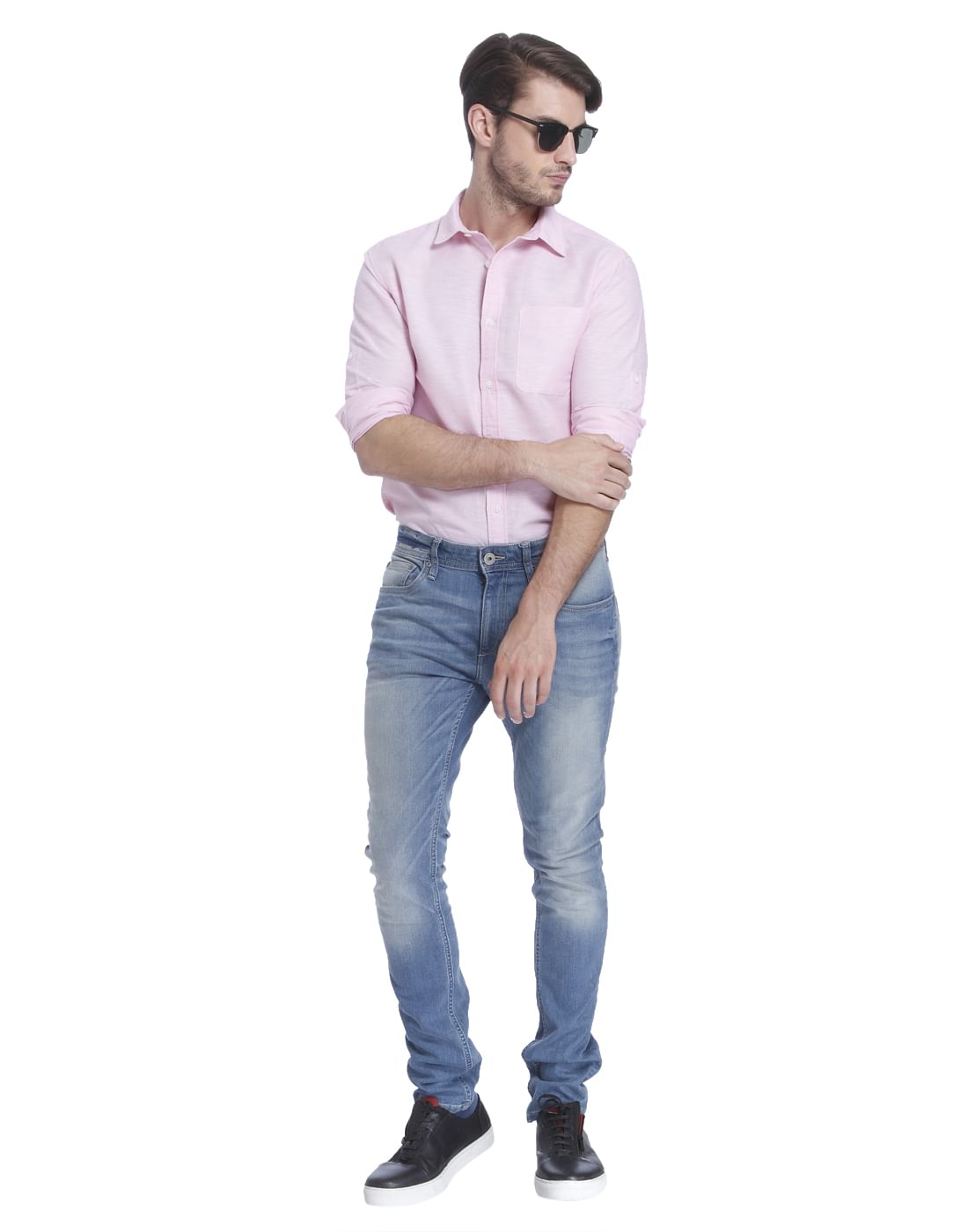 Pink Linen Slim Fit Shirt