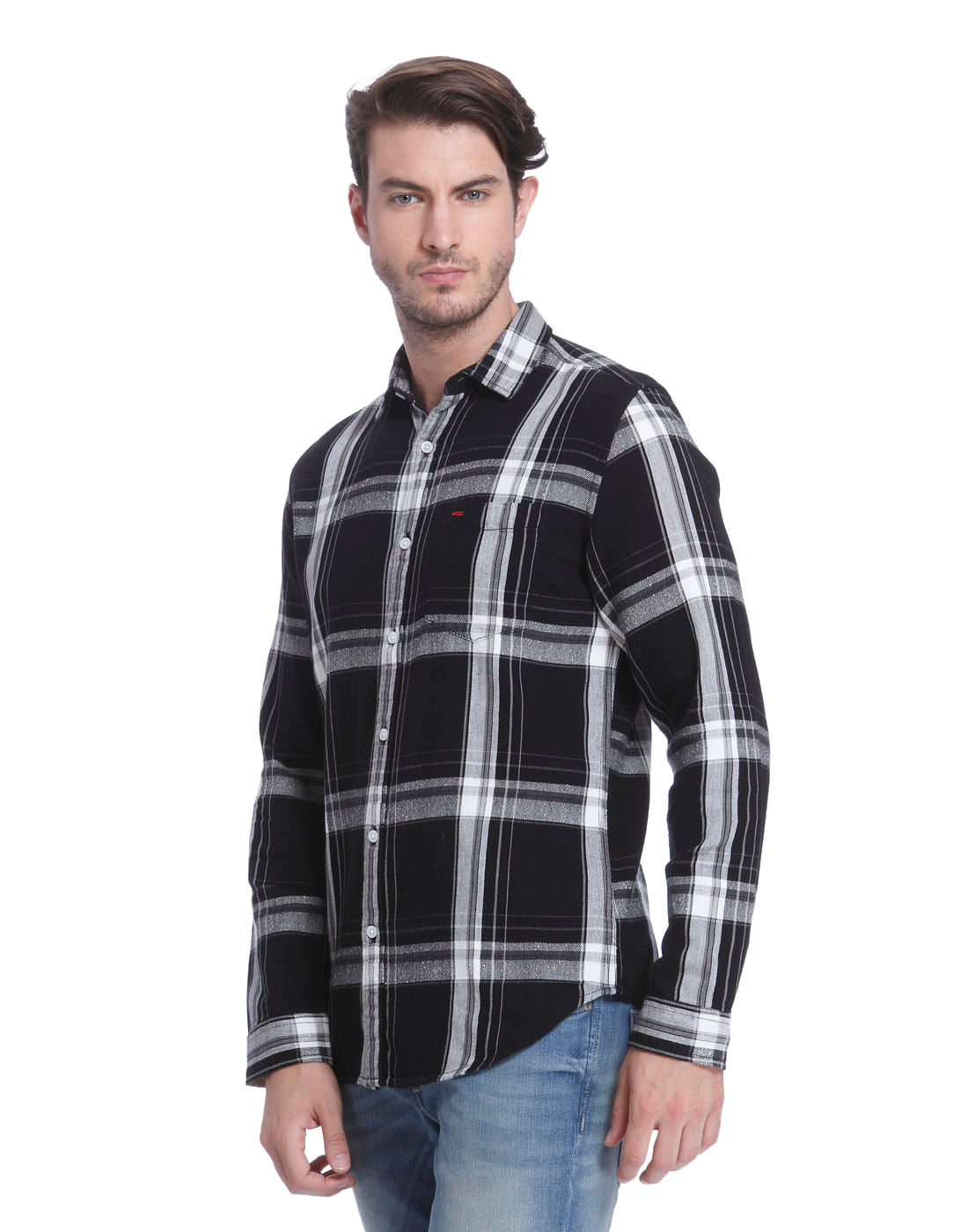 Black Check Slim Fit Shirt