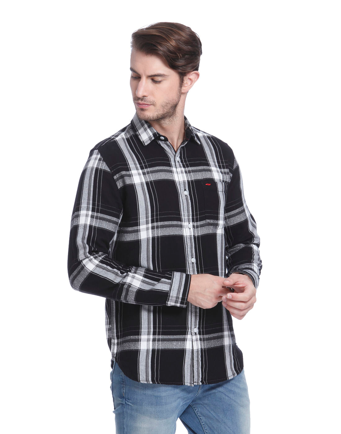 Black Check Slim Fit Shirt