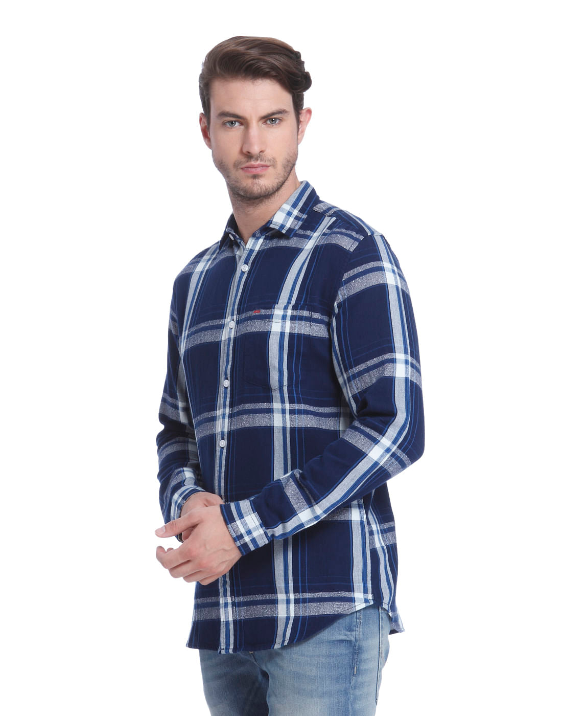 Blue Check Slim Fit Shirt