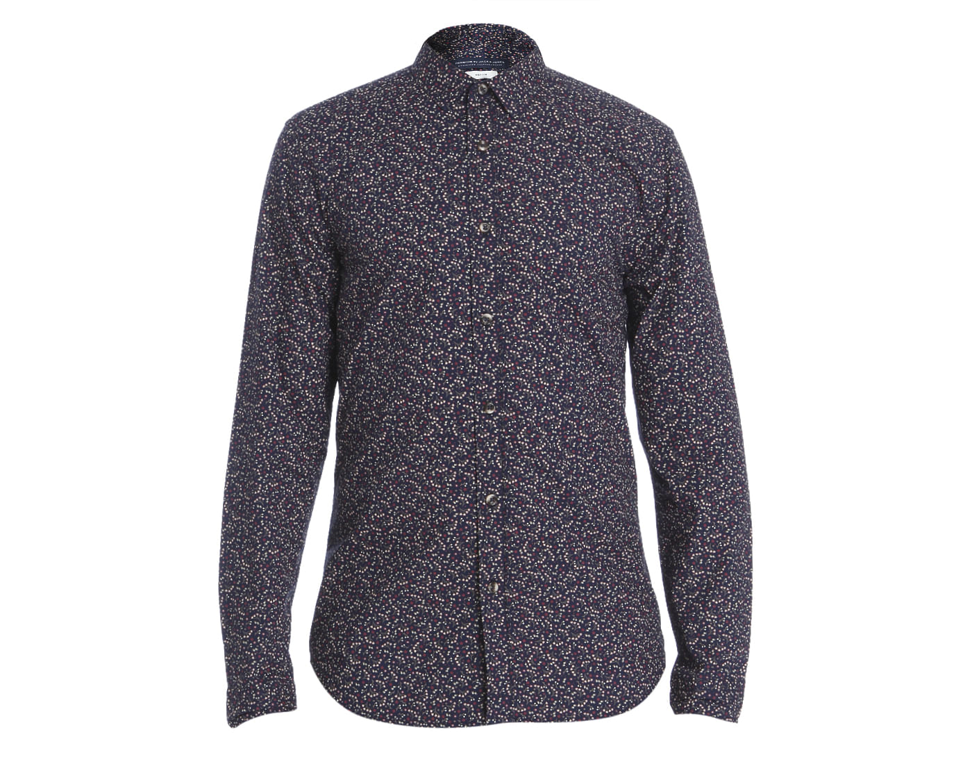 Dark Blue Floral Print Slim Fit Shirt