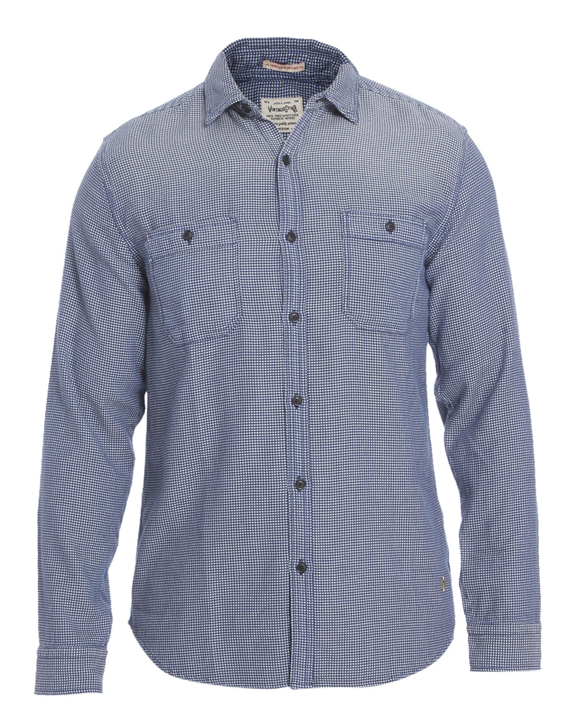 Blue Structured Slim Shirt