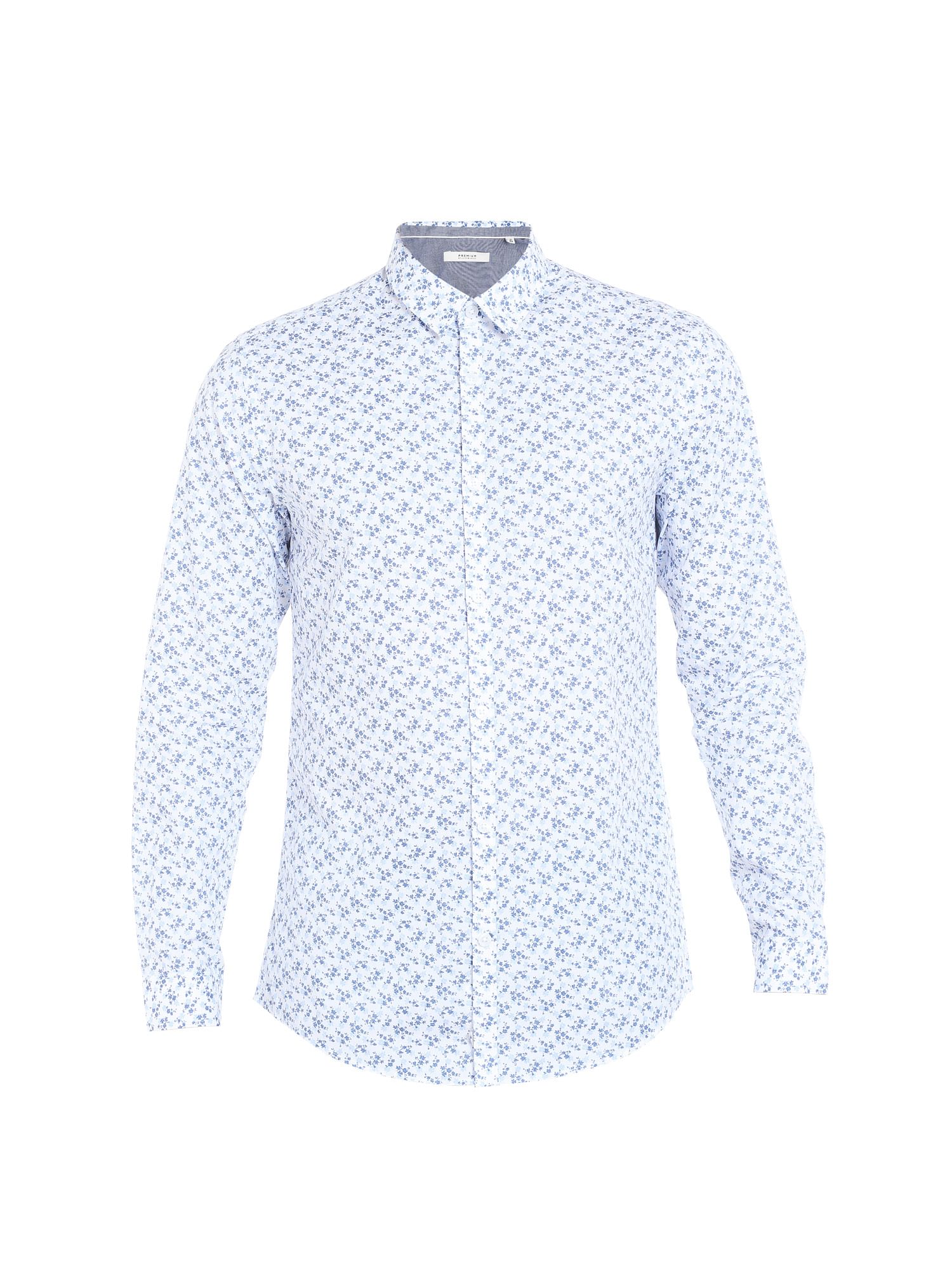 Blue Leaf Print Shirt