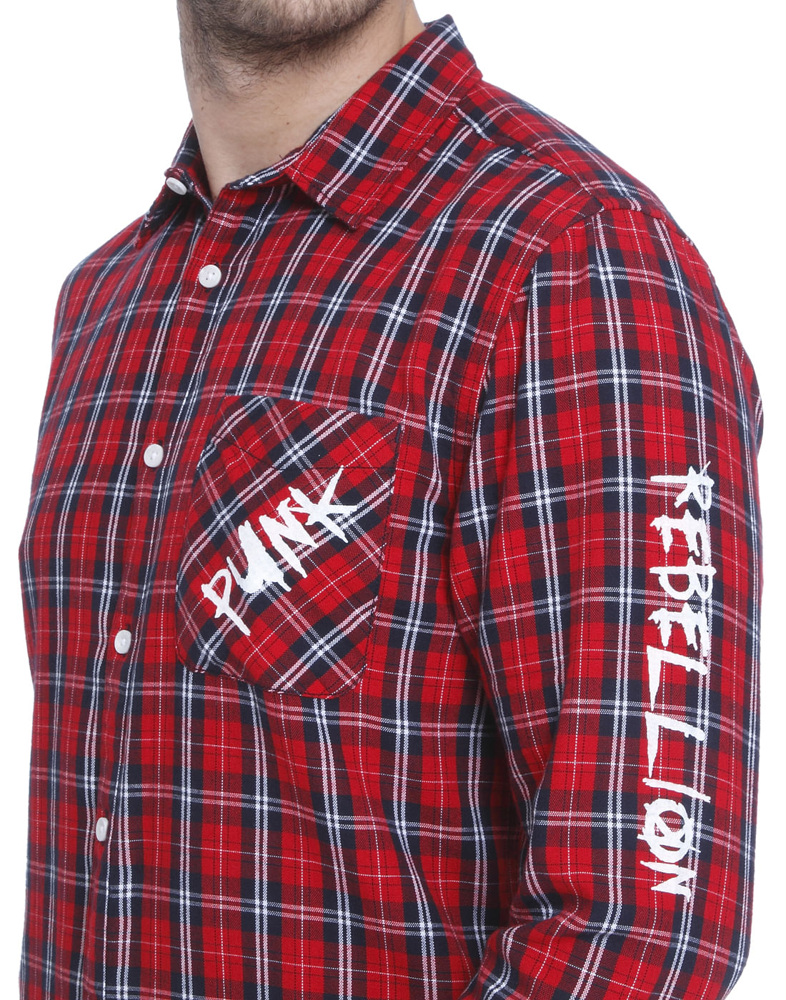 Red Check Slim Fit Shirt