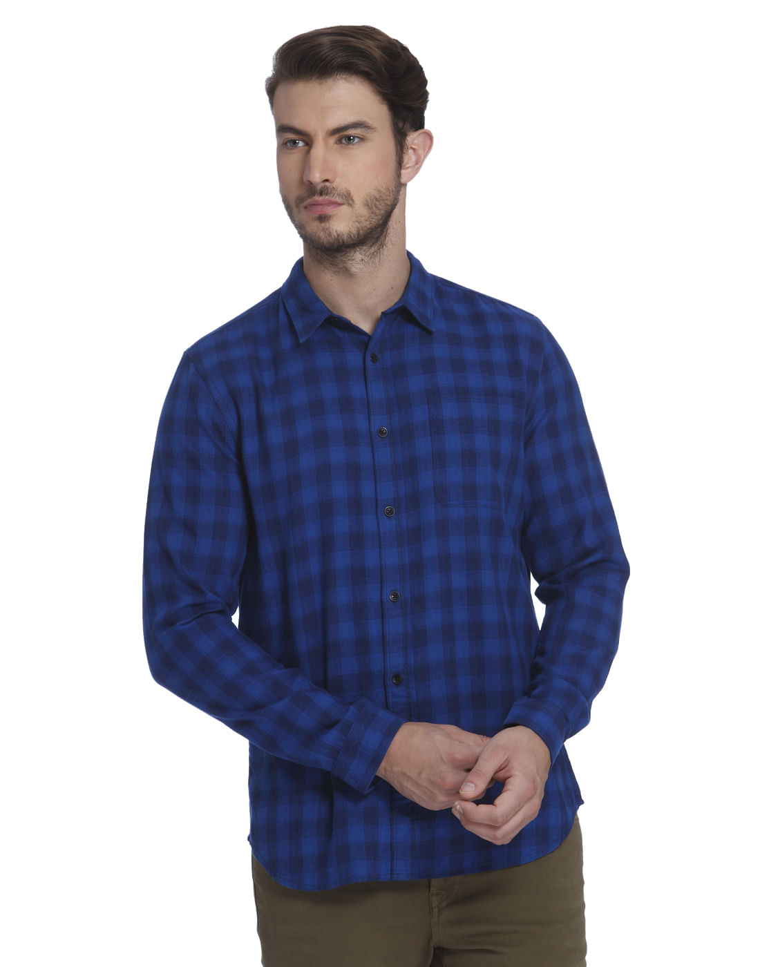 Blue Check Slim Fit Shirt