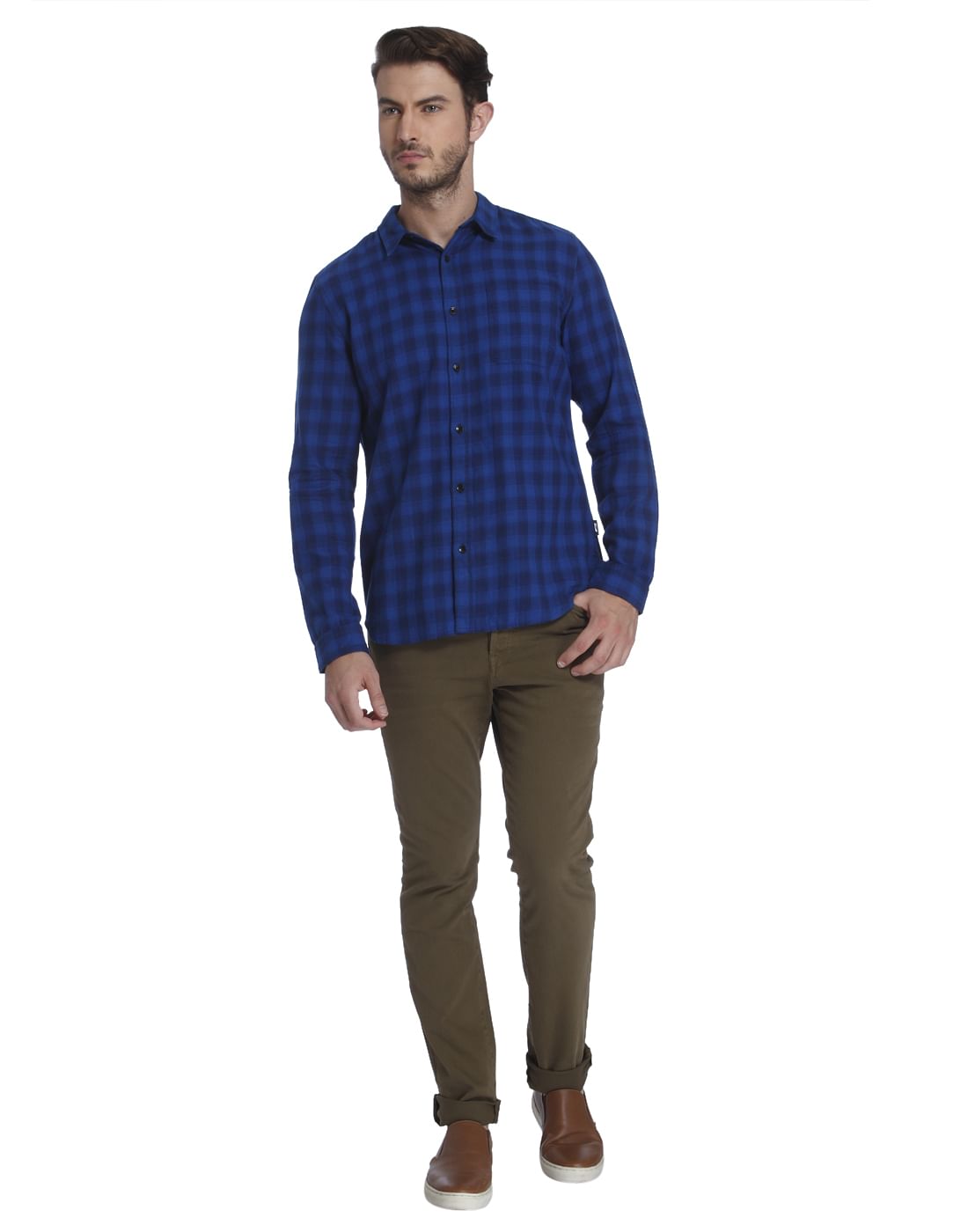 Blue Check Slim Fit Shirt