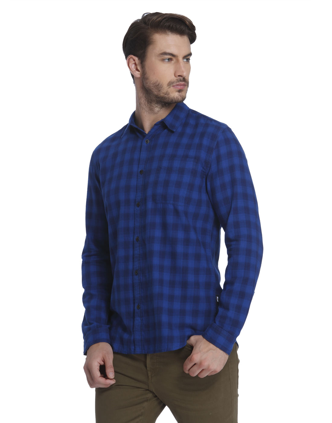 Blue Check Slim Fit Shirt