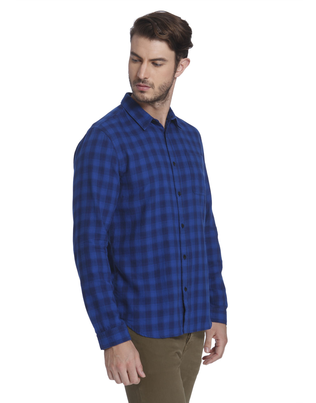 Blue Check Slim Fit Shirt