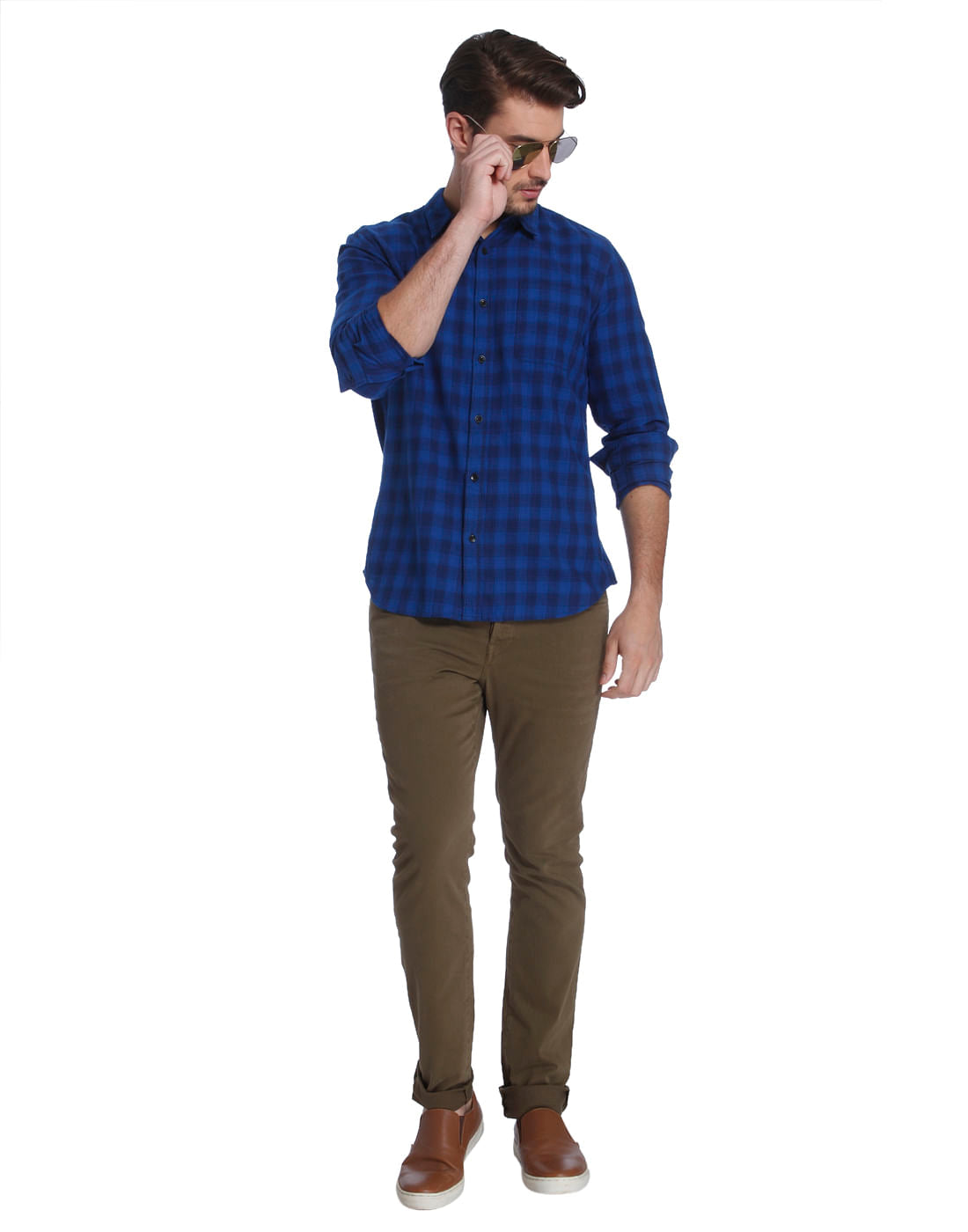Blue Check Slim Fit Shirt