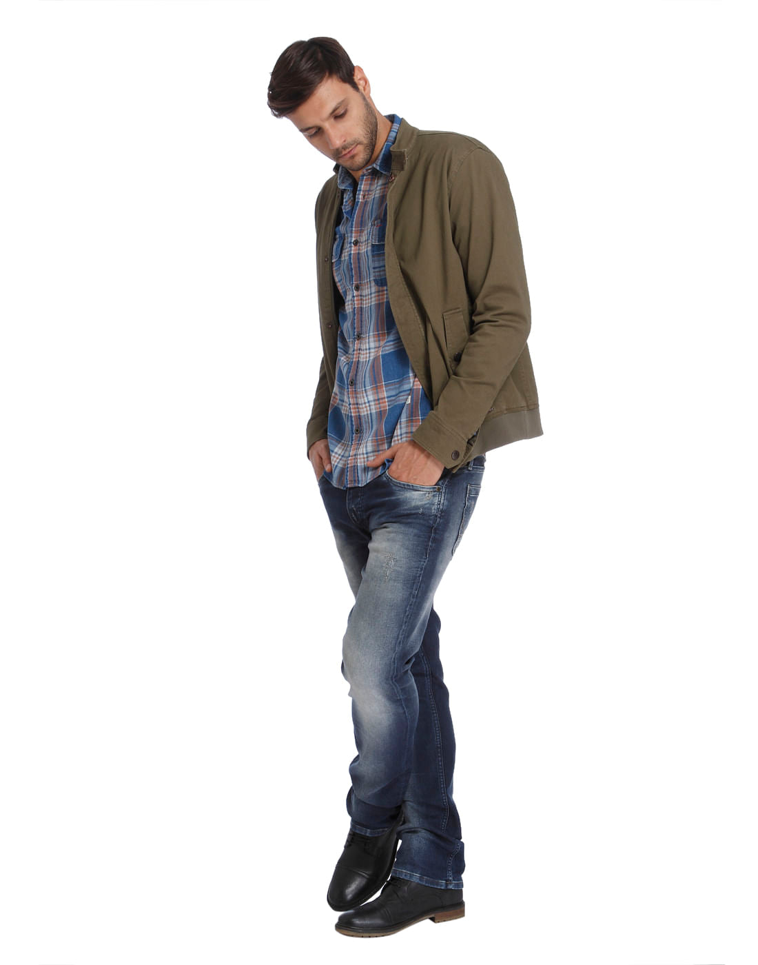 Blue Check Slim Fit Shirt