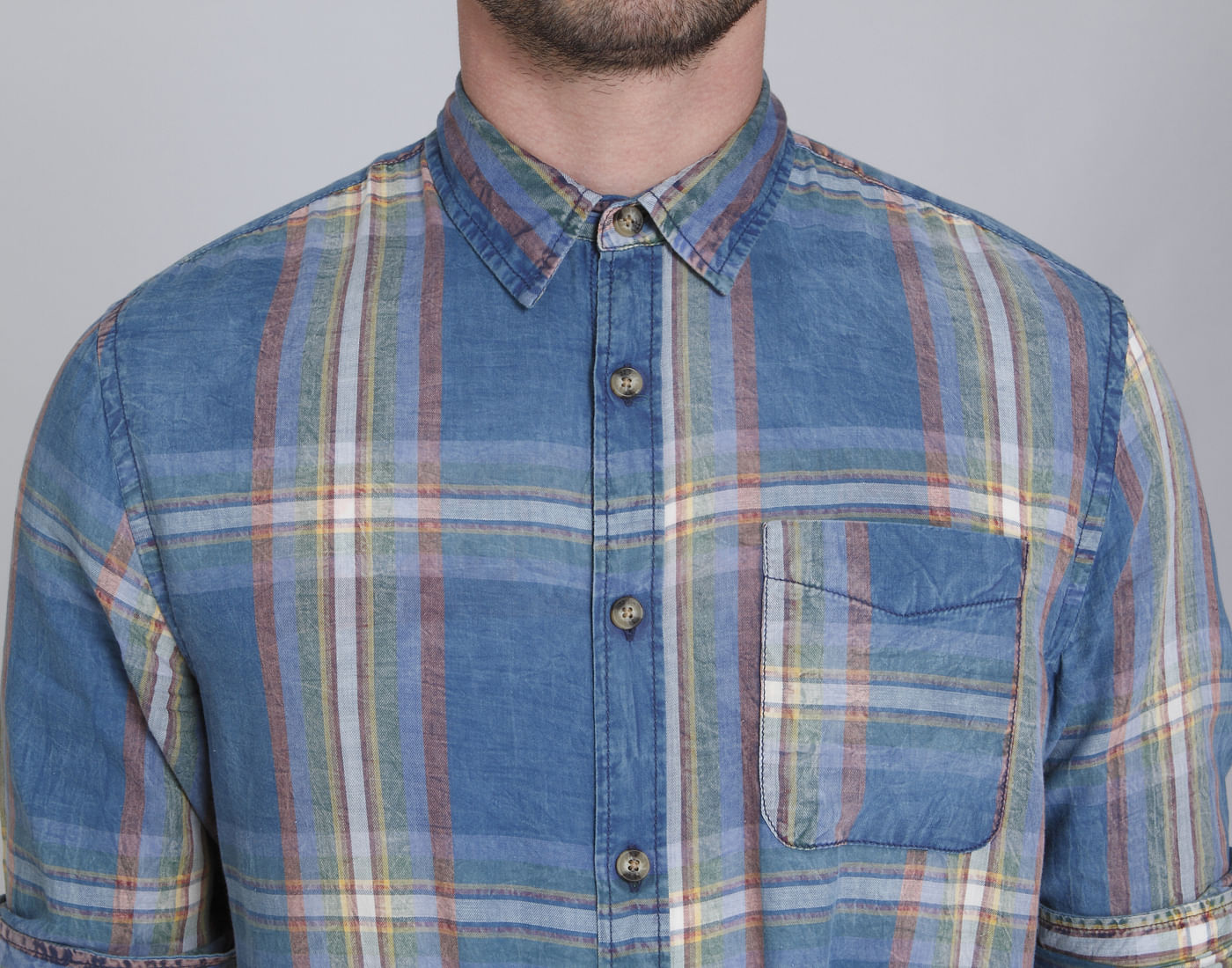 Blue Check Slim Fit Shirt