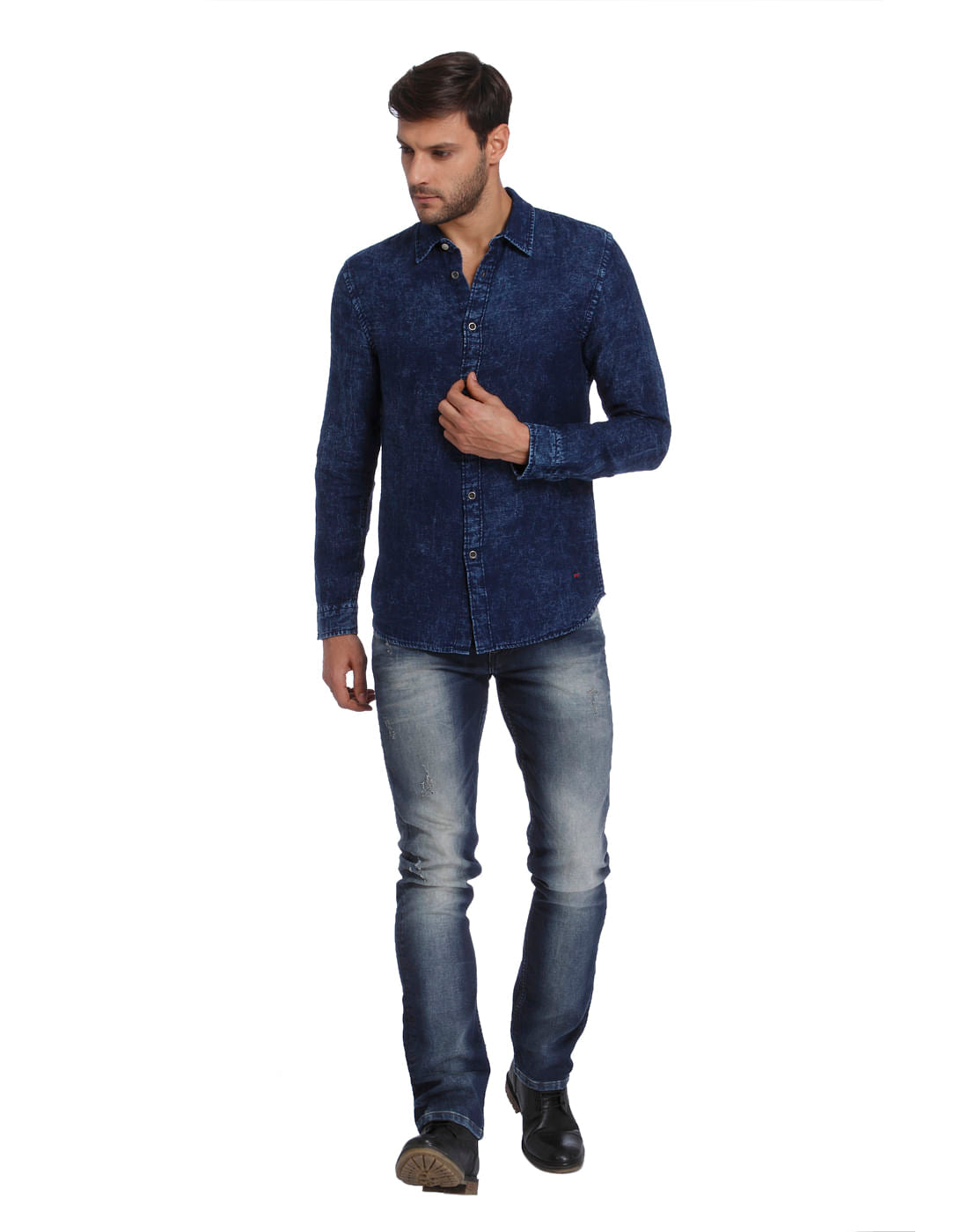 Blue Denim Slim Fit Shirt