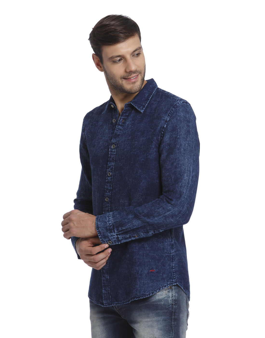 Blue Denim Slim Fit Shirt