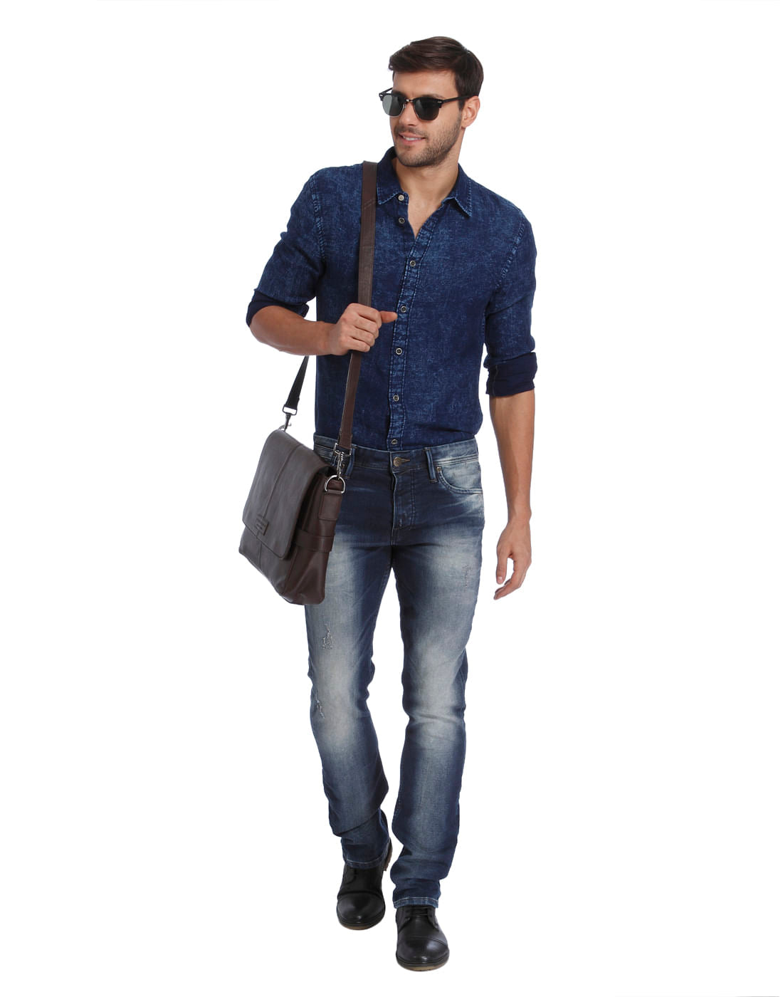 Blue Denim Slim Fit Shirt