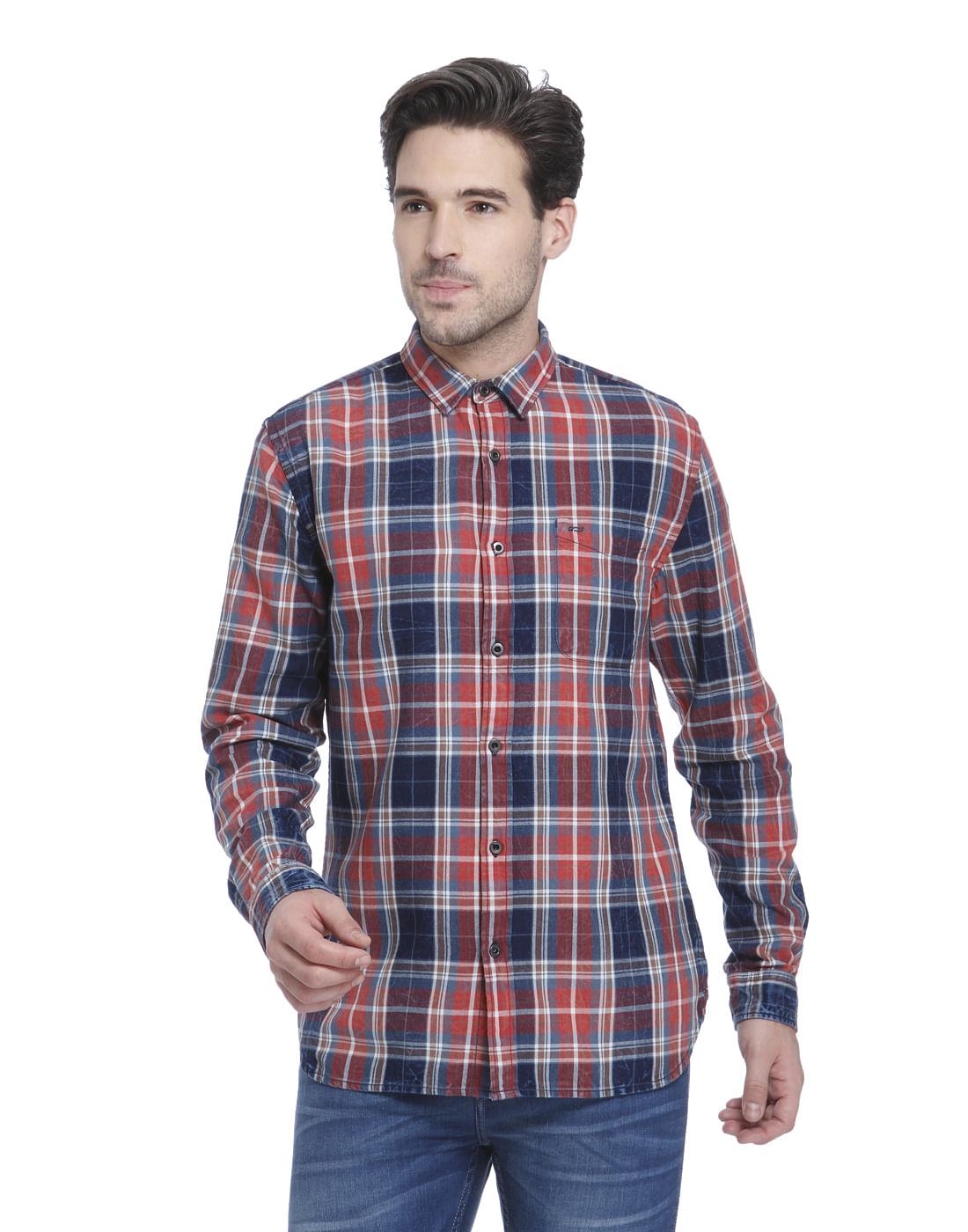 Multi Colour Check Slim Fit Shirt - S