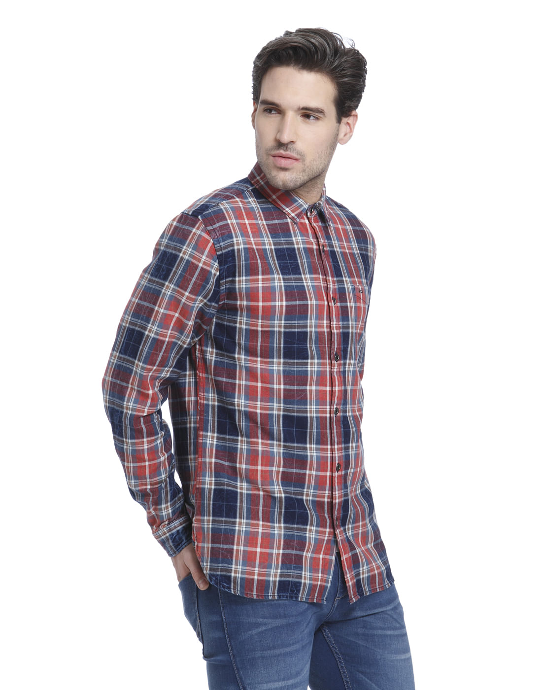 Multi Colour Check Slim Fit Shirt