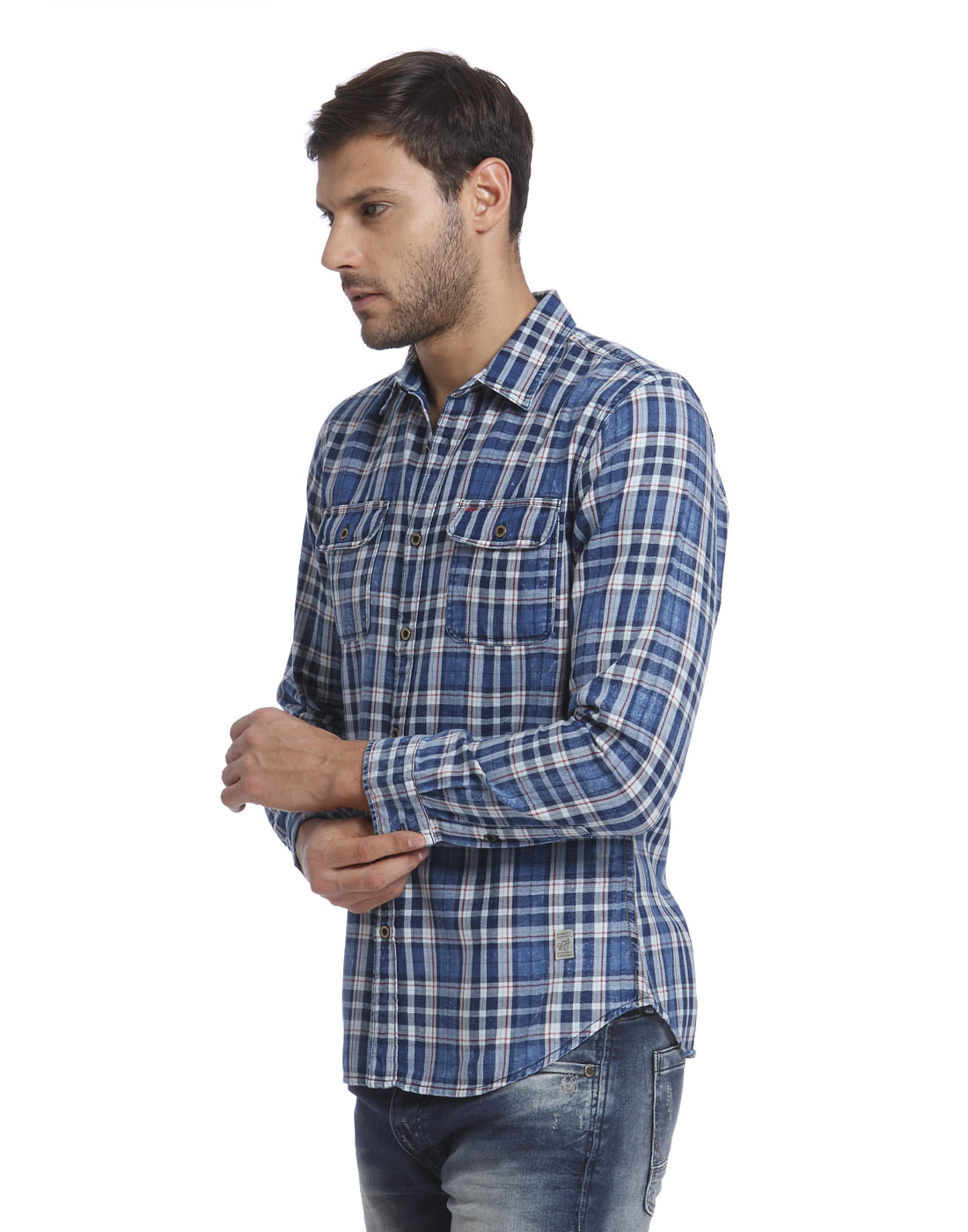 Blue Check Slim Fit Shirt