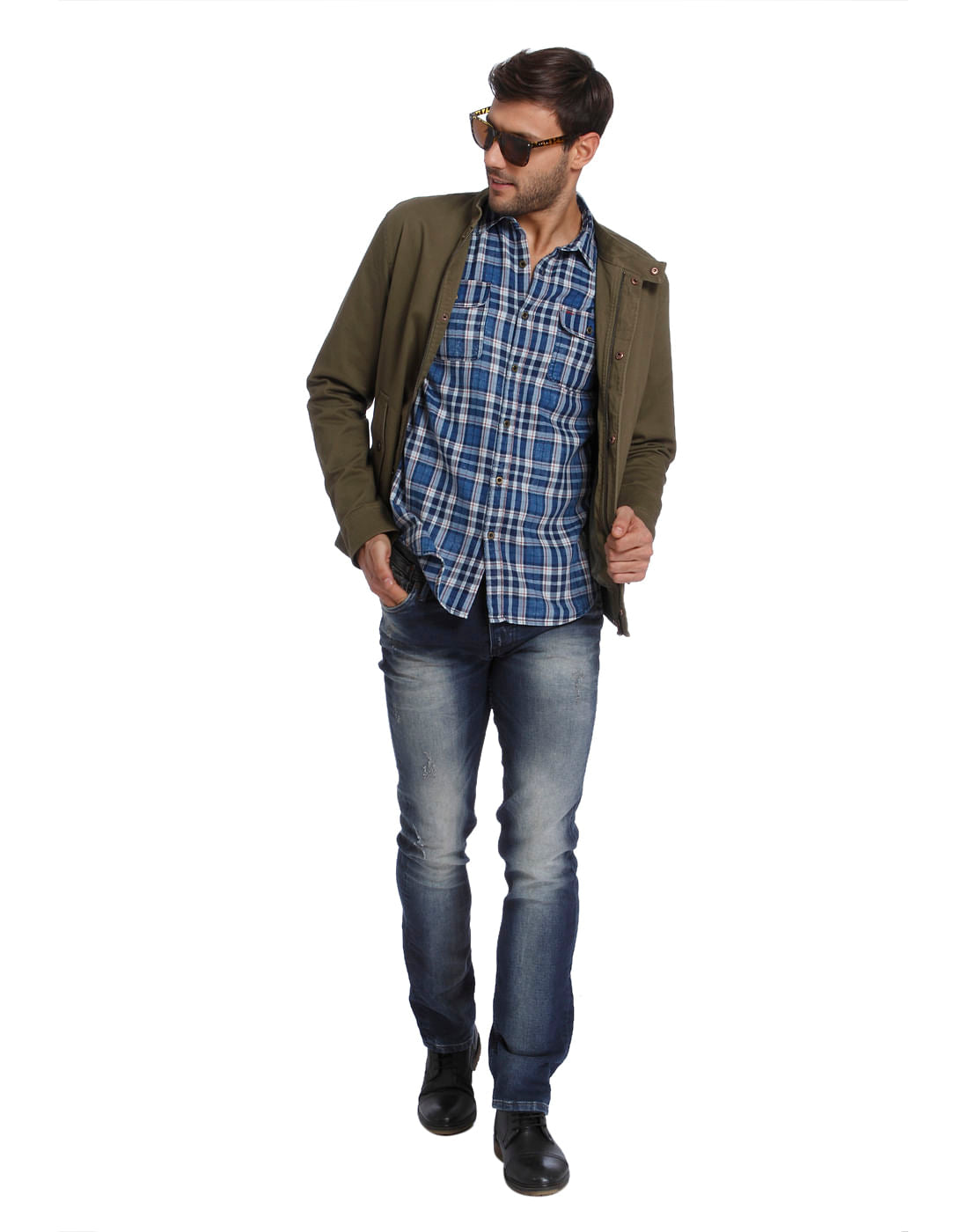 Blue Check Slim Fit Shirt