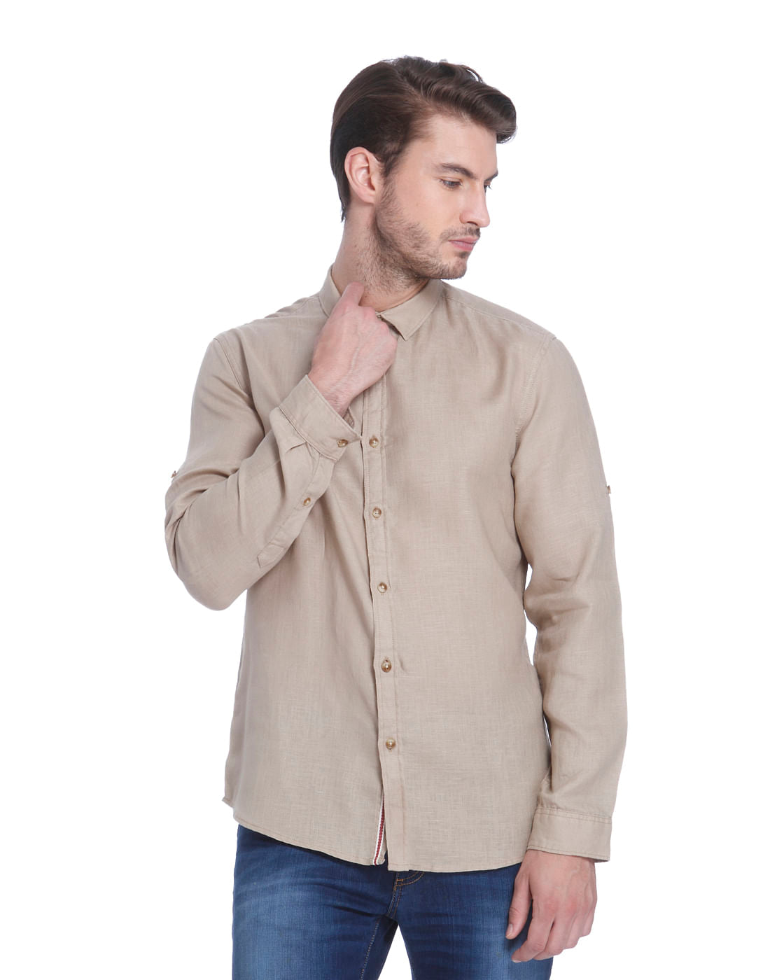 Beige Linen Shirt - S