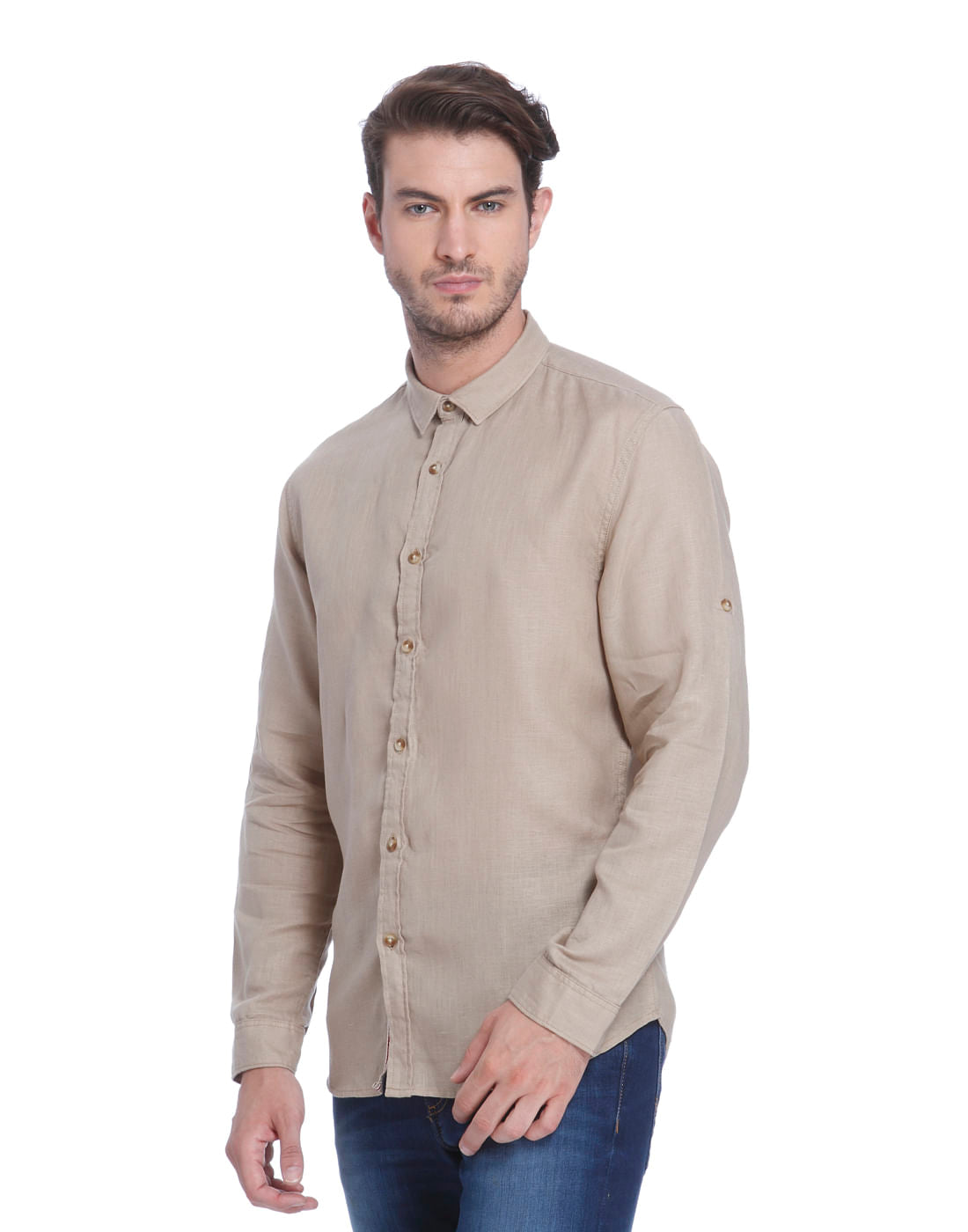 Beige Linen Shirt